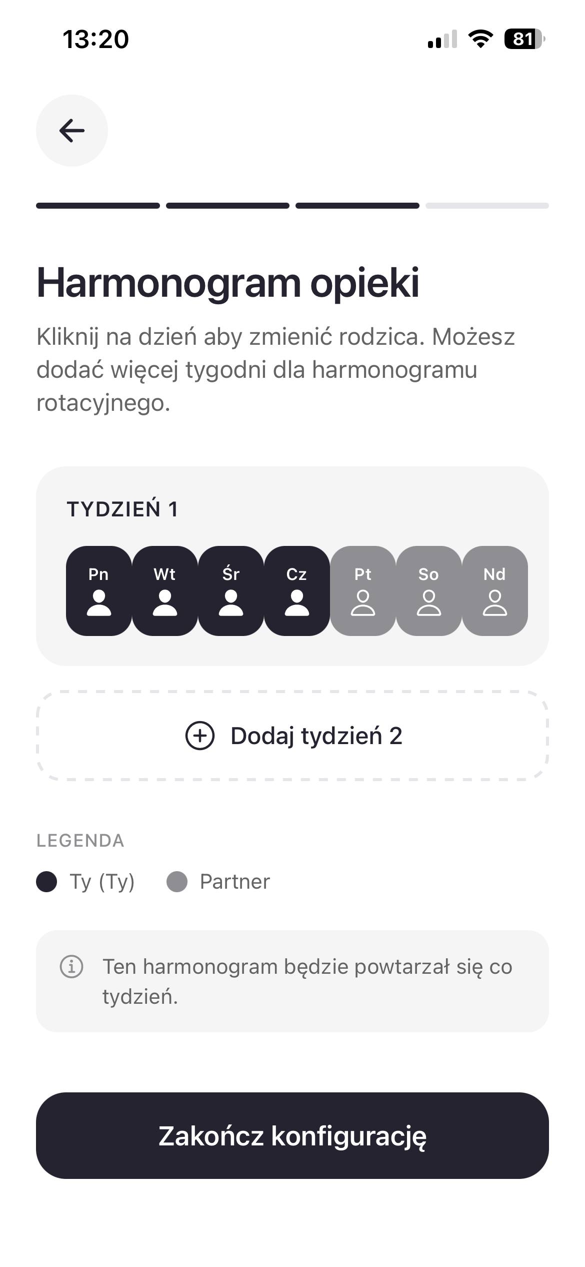 Harmonogram opieki